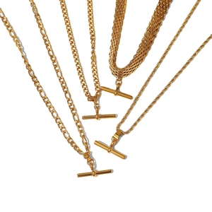18K gold plated stainless steel necklaces with toggle clasp in various link styles