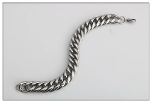 Pulsera de cadena cubana pulida de acero inoxidable para hombre y mujer con cierre