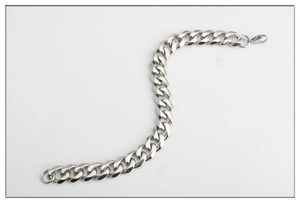 Pulsera de cadena de eslabones de acero inoxidable pulido con cierre de langosta