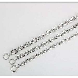 Cadenas de eslabones de acero inoxidable pulido en tres grosores para la creación de joyas