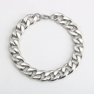Bracciale a Catena Curb in Acciaio al Titanio Unisex Punk Streetwear Bracciale a Catena Cubana NK Catena Lucidata a Specchio Regalo