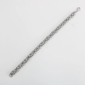 Vintage stainless steel Byzantine weave chain bracelet with lobster clasp for men and women