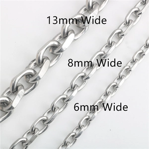 Comparación detallada de tamaños de cadenas de acero inoxidable de 6mm, 8mm y 13mm de ancho