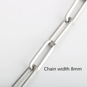Industrial style stainless steel paperclip link chain bracelet in silver with 8mm width