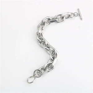 Pulsera de cadena gruesa de acero inoxidable para hombres y mujeres con cierre de palanca OT