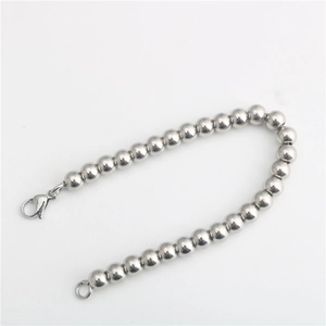 Bracciale minimalista a sfere in acciaio inossidabile con chiusura a moschettone unisex