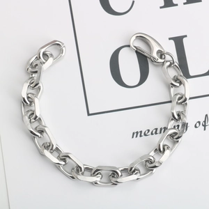 Men's Stainless Steel Heavy Chain Bracelet Hip Hop Punk Industrial Style Bold Silver Thick Link Bracelet Jewelry For Men