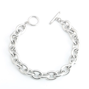 Bracciale punk a maglie grosse in acciaio inossidabile con chiusura a barra OT