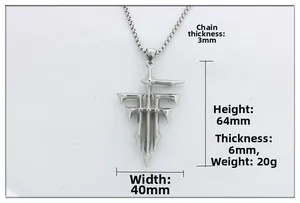 Detailgegevens van de FFF Cosplay hanger met afmetingen van 64mm hoogte en 40mm breedte