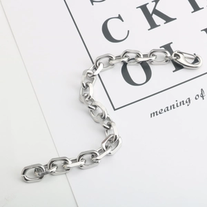 Industrial style chunky stainless steel chain bracelet for men with lobster clasp