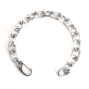 Men's bold stainless steel chunky cuban chain bracelet with a large lobster clasp