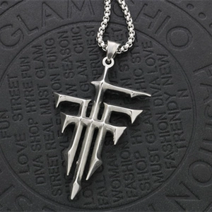 FFF Squad Anime Cosplay Hanger Ketting voor Mannen Vrouwen Titaniumstaal Punk Gothic Geometrisch Symbool Streetwear Truiketting