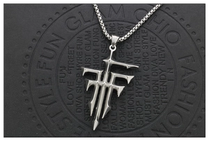 Gothic stijl roestvrijstalen geometrische hanger ketting voor heren en dames