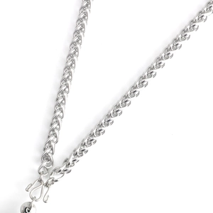 Silver stainless steel wheat chain necklace with secure lobster clasp for pendants