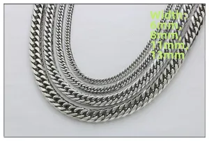 Comparativa de tamaños para cadenas de acero inoxidable de 6mm, 8mm, 11mm y 13mm