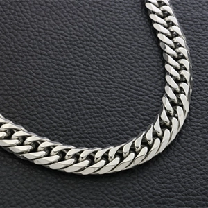 Collar de Eslabones de Acero de Titanio para Hombre Plata Punk Hip Hop Cadena Gruesa para Varón Pulido Pesado Joyería de Calle