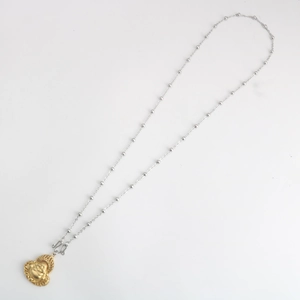 Stainless Steel Bead Chain Necklace For Men Women Thai Amulet Buddhist Pendant Hanging Chain Silver Polished Ball Chain Jewelry