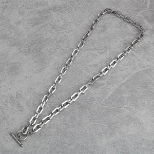 Collana Unisex in Acciaio Inossidabile con Chiusura a Scomparsa Catena Grossa a Maglie Rettangolari Punk Hip Hop Gioielli