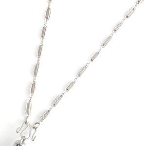 Silver stainless steel lantern chain necklace with dual S-hooks for Buddhist amulets