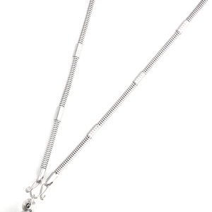 Polished silver stainless steel snake chain necklace with S-hooks for pendant charms