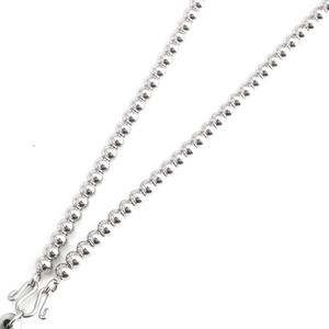 Polished stainless steel beaded necklace with double S-hook clasps for Buddhist pendants