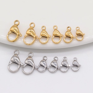 Stainless Steel Lobster Clasp Spring Hook For DIY Jewelry Making Necklace Bracelet Connector End Clasp Findings Gold Silver Tone