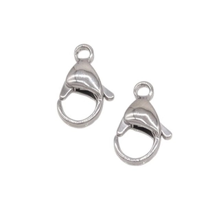 Polished stainless steel lobster clasps for DIY jewelry making necklaces and bracelets