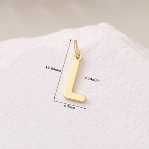 Polierter 14K Gold gefüllter Buchstabe L Anhänger 12,85mm für DIY Schmuckherstellung