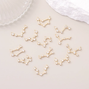 14K vergoldete Sternzeichen Anhänger mit Zirkonia für DIY Schmuckherstellung