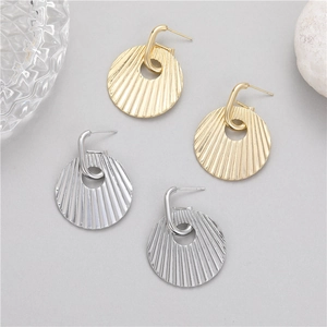 Boucles d'Oreilles Clous en Cuivre Forme Chips de Pomme de Terre Exagérée Pour Femmes Avec Tige en Argent Sterling 925