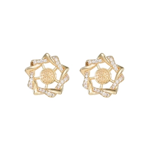 Eleganti orecchini a stella dorati con inserto in zirconia dal design minimalista