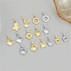 Dijes de trébol conejo y estrella chapados en oro de 14K para collar y pulsera artesanal