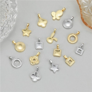Colgantes de Cobre Chapado en Oro de 14K Minimalistas Mariposa Trébol Conejo Estrella para Creación de Joyas DIY