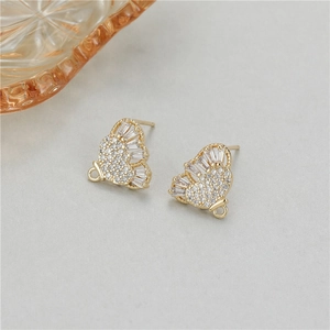 Elegante 14K Gold Schmetterling Zirkon Ohrring-Einstellungen für DIY-Schmuck mit Ösen