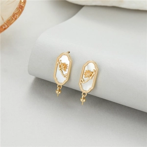 Elegante 14K vergoldete Lotus Ohrstecker Komponenten für DIY Schmuck und Perlen-Designs