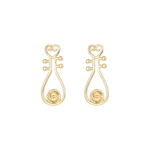 Elegante 14K vergoldete Pipa Form Zirkon Ohrstecker Einstellungen für DIY Schmuckherstellung