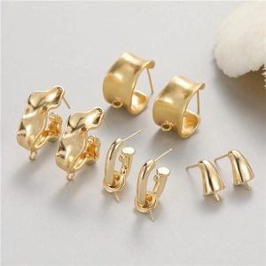 Componenti base per orecchini a C placcati in oro 18K per creazione di gioielli fai-da-te