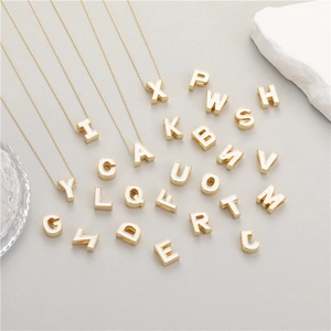14K Gold Plated Copper Alphabet Initial Letter Pendant With White Enamel For DIY Jewelry Making Necklace Accessories Women