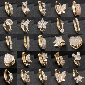 Set aus 25 vergoldeten Schmetterlings- und Zirkon-Ohrringen für Damen mit 14K Überzug