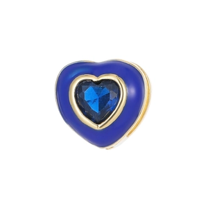 Blue heart pendant in 14k gold plated setting with sparkling blue cubic zirconia gemstone