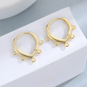 Elegant gold teardrop earring hoops with five DIY loops for handmade jewelry making