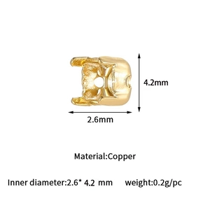 Detailed macro view showing dimensions of 4.2mm copper jewelry finding for DIY design