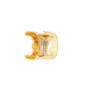 Polished gold-plated brass prong setting for round and square gemstones DIY jewelry making