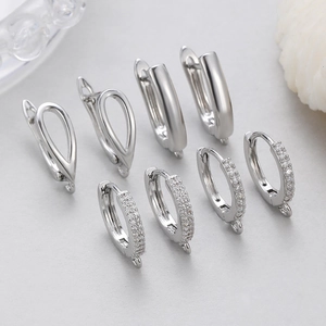 14k gold plated CZ cubic zirconia earring hoops set for DIY jewelry making material