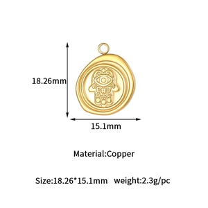 Detailed view of gold plated tree of life pendant with 18.26mm dimensions and weight