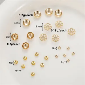 Detail von 14K goldgefüllten hohlen Blüten-Perlenkappen für DIY-Schmuck in verschiedenen Größen