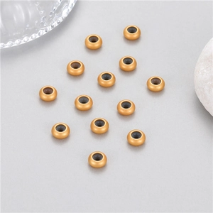 Matte gold DIY spacer beads and silicone positioning beads for jewelry making