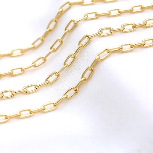 Minimalist 14K Gold Plated Copper Paperclip Chain For DIY Necklace Bracelet Making Rectangular Link Jewelry Finding Accessories