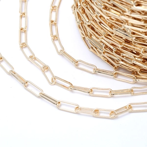 Catena a Graffetta in Rame Placcato Oro 14K per Creazione Gioielli Fai da Te Accessori Catena a Maglie Quadrate Geometriche per Collana Bracciale