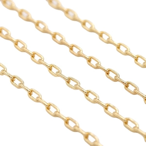 Polished 14K gold plated oval cable chain links for DIY jewelry making accessories